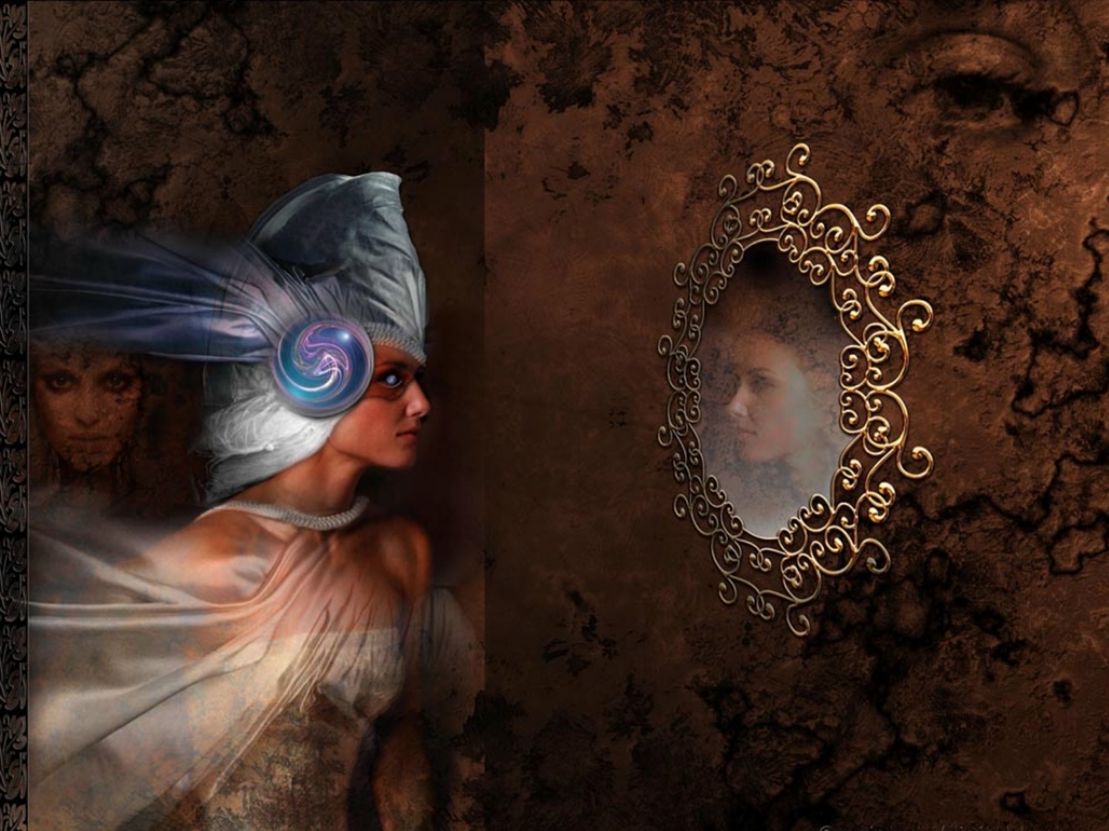 Душа ее отражение. Магическое зеркало. Отражение в зеркале фэнтези. Зеркало мистика. Волшебное зеркало отражение.